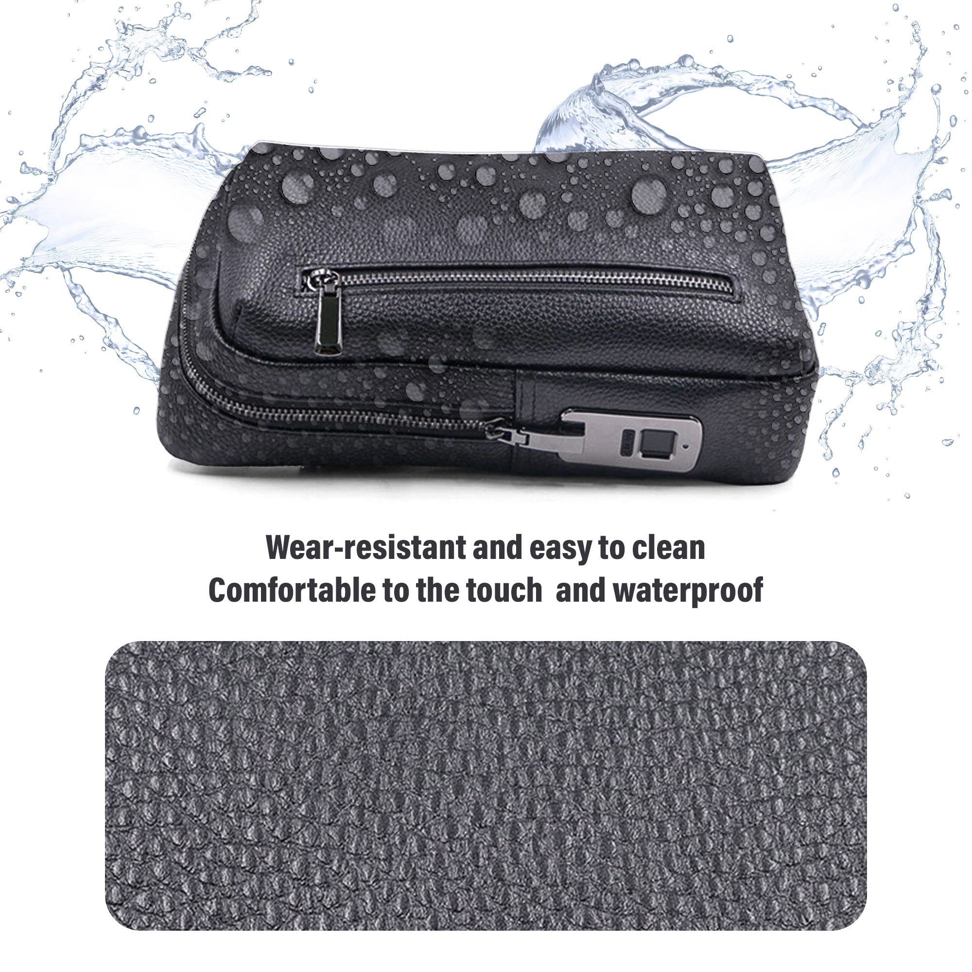 hosma herren umhängetasche mit fingerabdruck schloss – echtleder, usb c anschluss, wasserfest